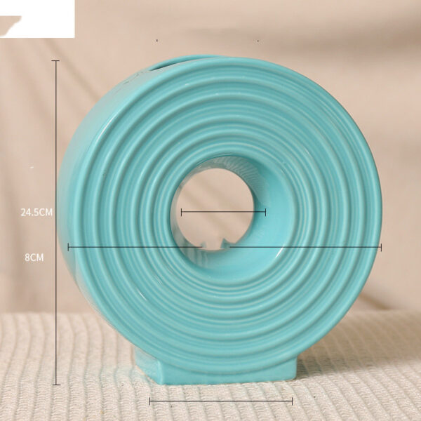 Round Wheel Ceramic Vase Japanese-style Flower Arrangement Home Decor Modern Desktop Decorative Ornaments Zen Porcelain Vases - Image 3