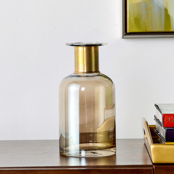 Lightuxury Wind Copper Ring Glass Vase Decoration - Image 3