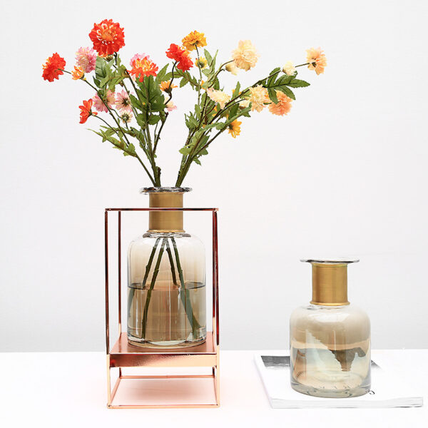 Lightuxury Wind Copper Ring Glass Vase Decoration - Image 4